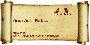 Andrási Metta névjegykártya
